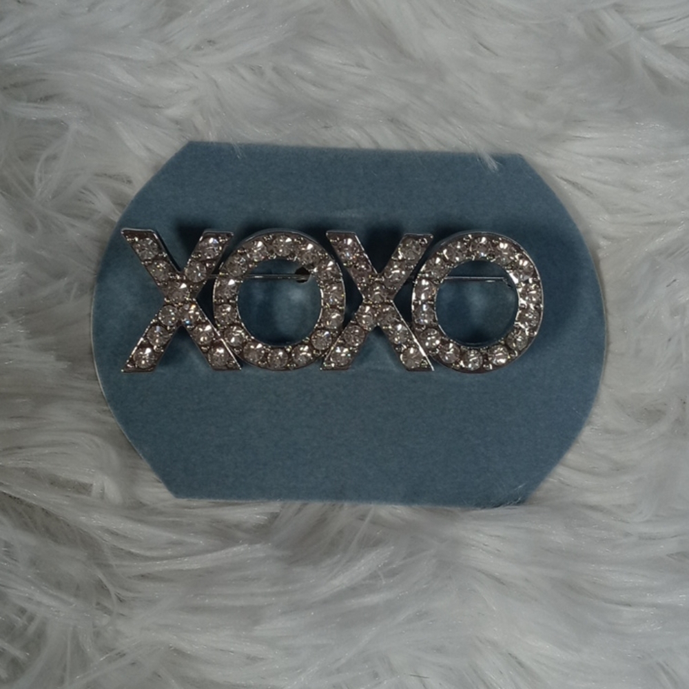 XOXO Silver Tone Brooch